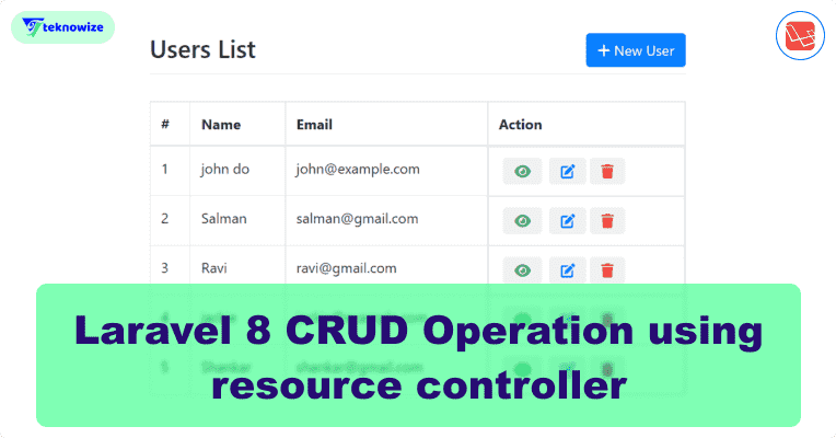 Laravel 8 CRUD Operation using resource controller