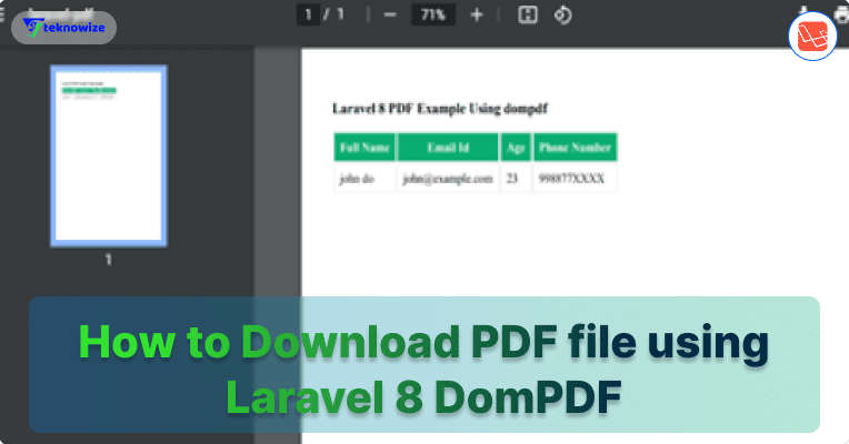 How to download pdf file using Laravel 8 dompdf