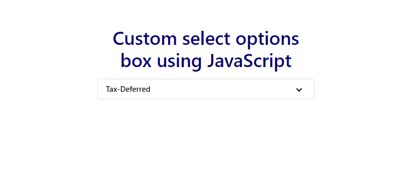 Custom select options box using JavaScript