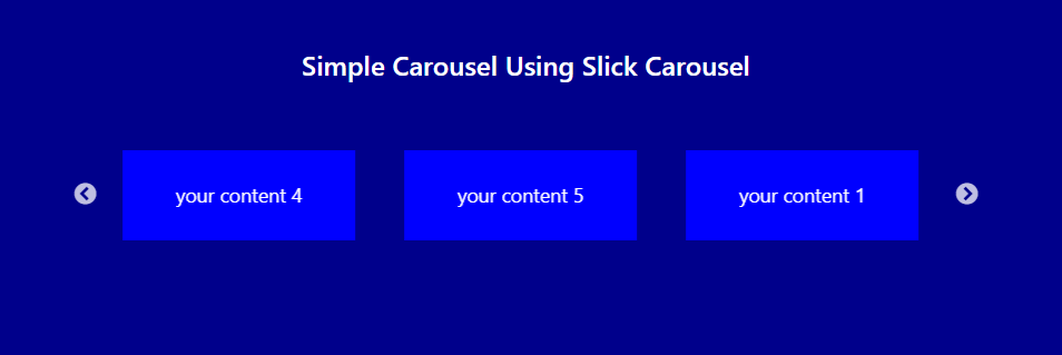 Simple Carousel Using Slick Carousel